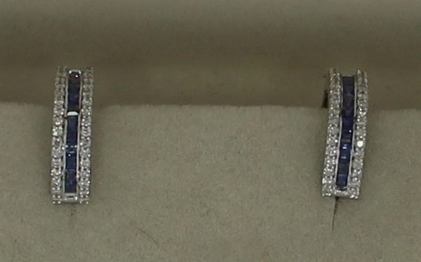 Blue Sapphire Diamond Earring