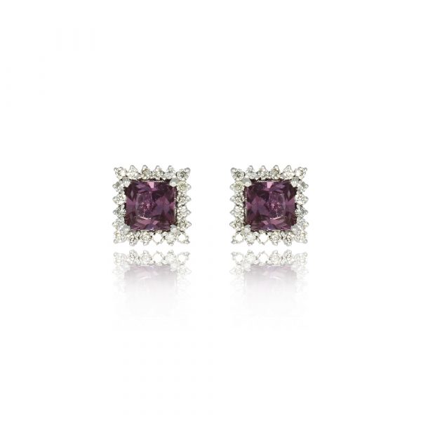 Pink Sapphire Diamond Earring